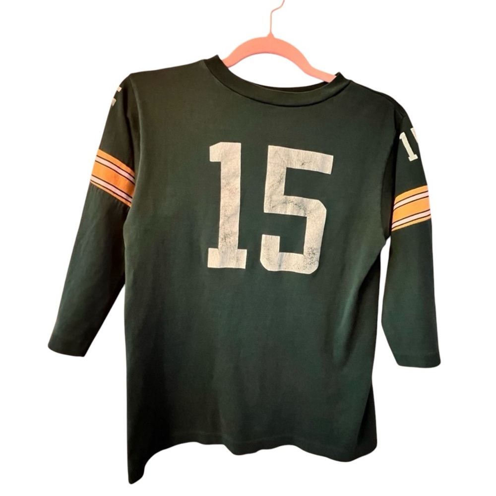 VTG Women’s Large Green Bay Packers 15 Bart Starr 3/4 Sleeve T-Shirt RARE JIT13
